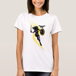 T-shirts Liga da Justiça  Ícone de Silhueta de Mulher Mar