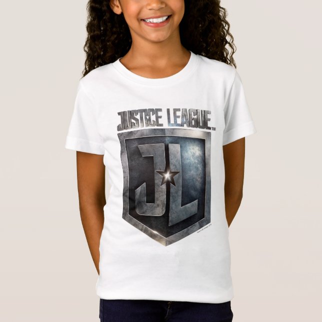 T-shirts Liga da Justiça | Invólucro metálico JL (Frente)