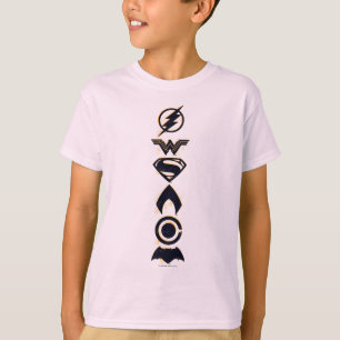 T-shirts Liga da Justiça  Linha de Símbolos de Equipe Est