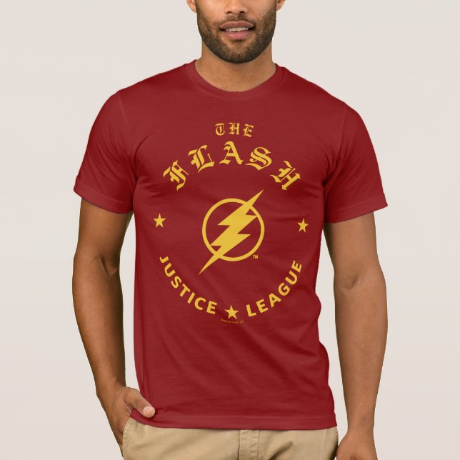 T-shirts Liga da Justiça | O Emblema De Relâmpago Retroativ (Frente)