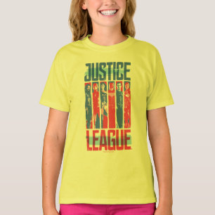 T-shirts Liga da Justiça  Pop de Arte Azul e Vermelho