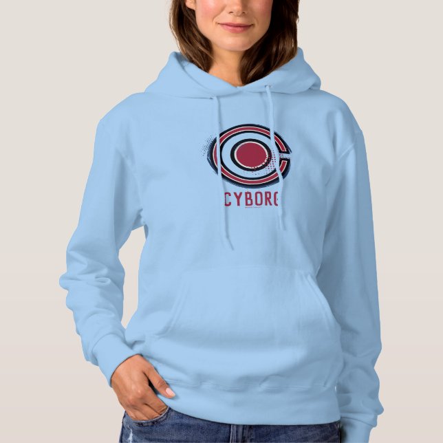 T-shirts Liga da Justiça | Símbolo Ciborgue Pincel e Meio-T (Frente)