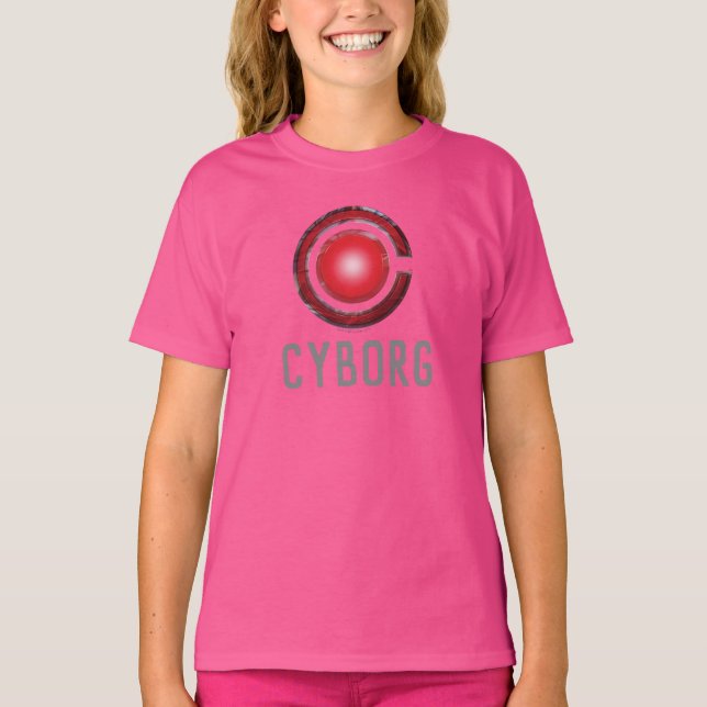T-shirts Liga da Justiça | Símbolo Cyborg brilhante (Frente)