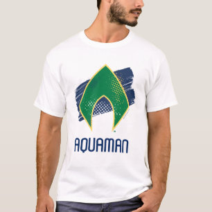 T-shirts Liga da Justiça   Símbolo de Aquaman Pincel e Meio