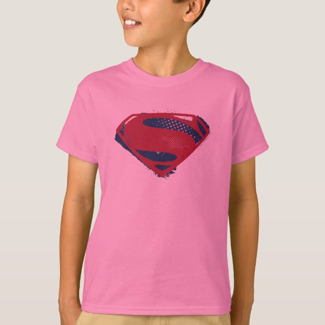 T-shirts Liga da Justiça | Símbolo Superman Pincel e Meio-T (Frente)