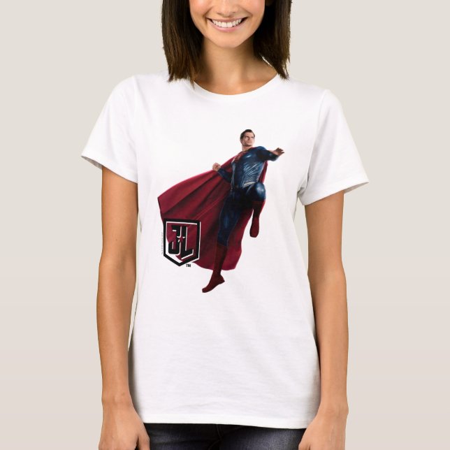 T-shirts Liga da Justiça | Super-Homem No Campo De Batalha (Frente)