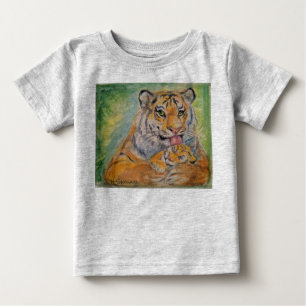 T-shirts Ligação em ponte de bebê com tigres