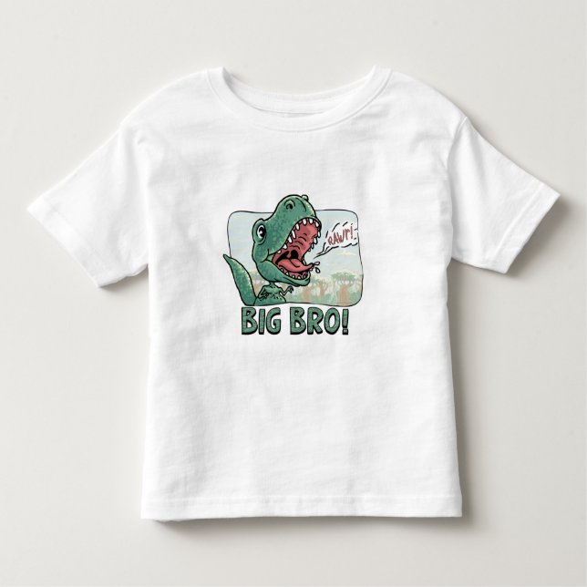 T-shirts Lil T Rex Big Bro Antigo Irmão Gear (Frente)