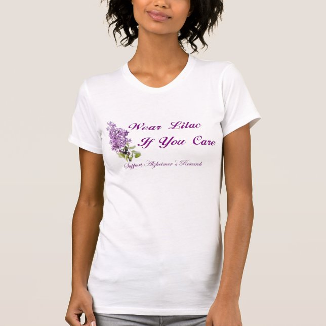 T-shirts Lilac do desgaste se você se importa (Frente)