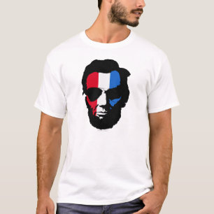 T-shirts Lincoln com óculos de sol aviador - Azul branco v