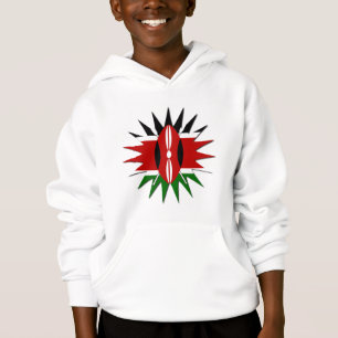T-shirts Linda e vibrante padrão queniano de bandeira: uma