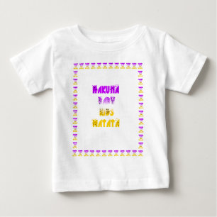 T-shirts Lindo Roxo e Amarelo Hakuna Matata Bebê Crianças