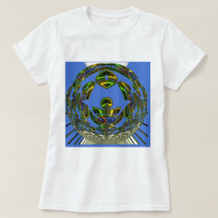 T-shirts Lindo Vetor Étnico Tradicional Africano Azul
