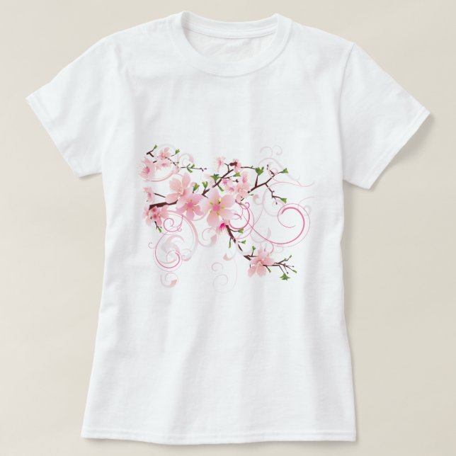 T-shirts Lindos Blossomas de Cereja (Frente do Design)