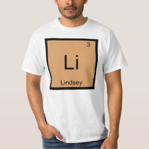 T-shirts Lindsey Nome Elemento Químico Tabela Periódica