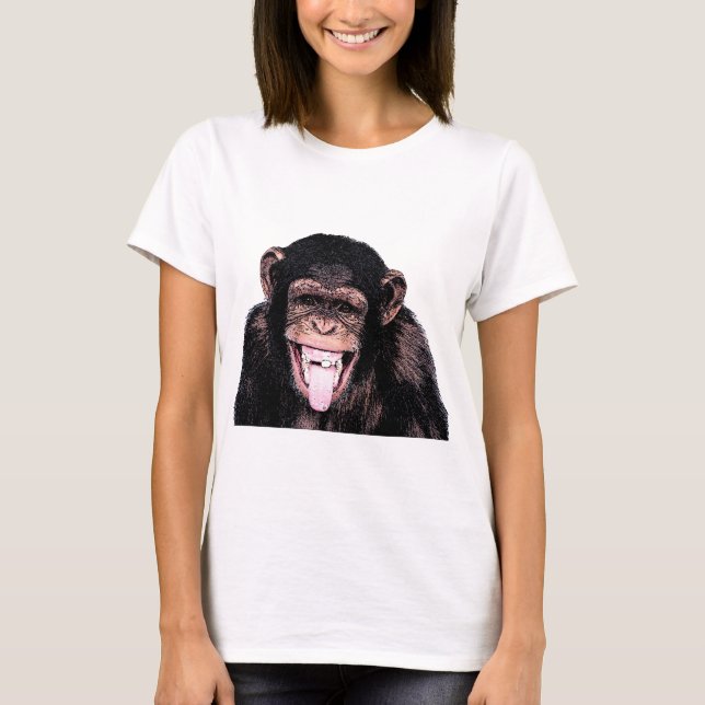 T-shirts Língua chimpanzé (Frente)