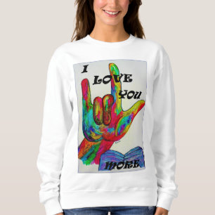 T-shirts Linguagem gestual americano do ASL EU TE AMO MAIS