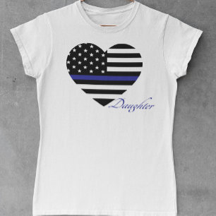 T-shirts Linha Azul Fino: Topo da Filha Policial
