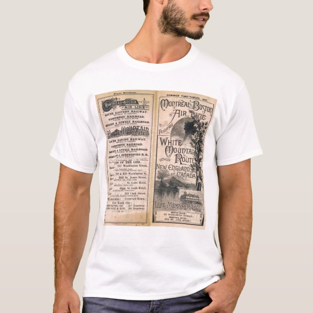 T-shirts Linha de ar de Montreal e de Boston (Frente)