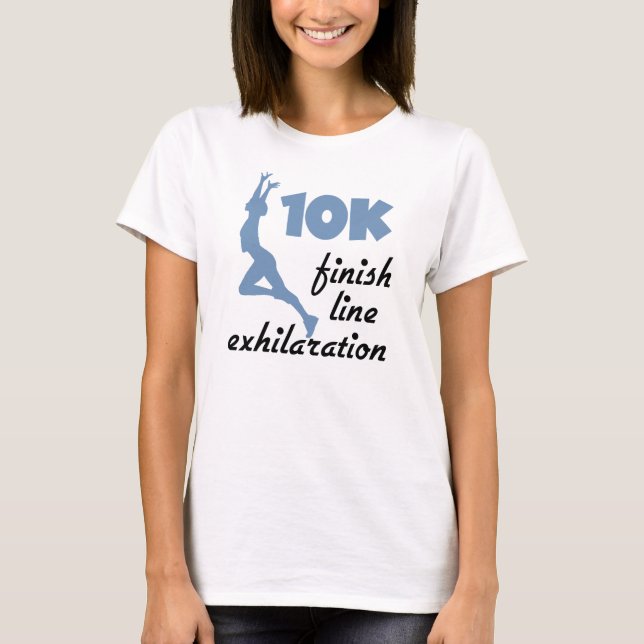 T-shirts Linha de Término Azul de 10.000 (Frente)
