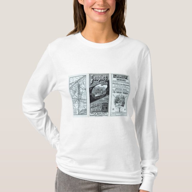 T-shirts Linha dos povos do mapa de navios (Frente)