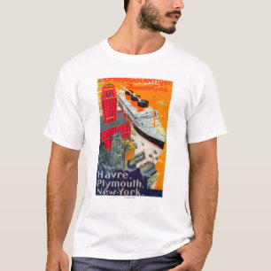 T-shirts Linha francesa poster de viagens, Havre a