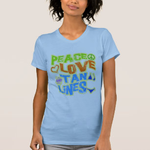 T-shirts Linhas de Tan do amor da paz