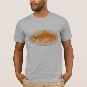 T-shirts Linhas Retro Peixe Laranja