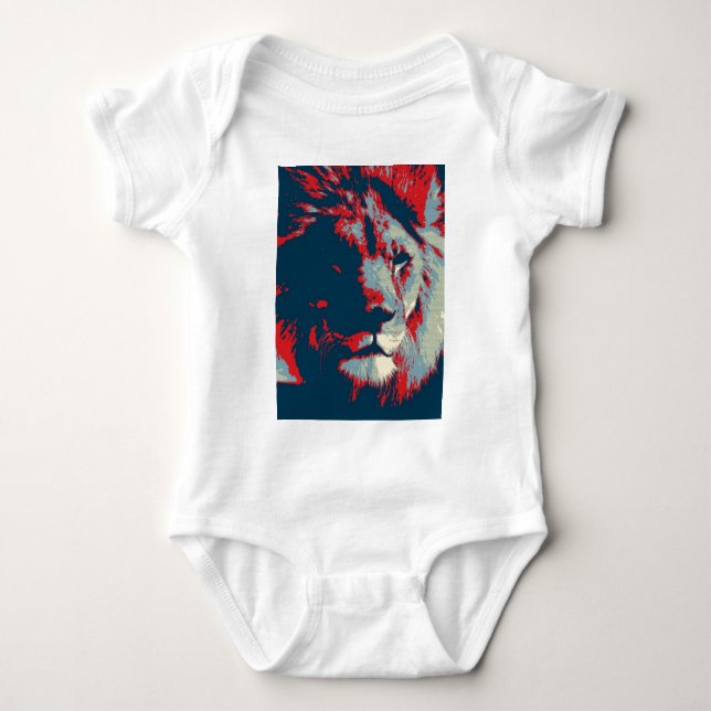 T-shirts Lion de pop Art (Frente)
