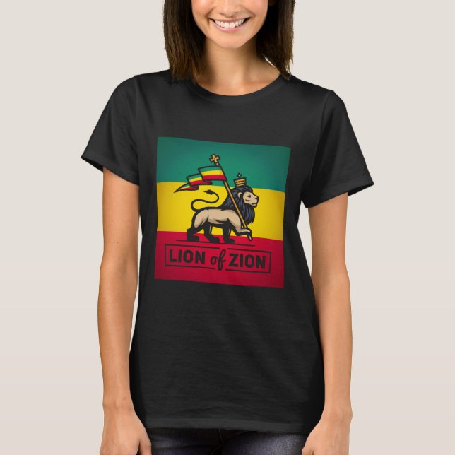 T-shirts Lion of Zion - Haile Selassie Judah Girls Shirt - (Frente)