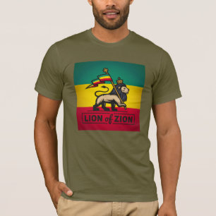 T-shirts Lion of Zion Shirt - Jah Army Haile Selassie -