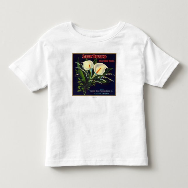 T-shirts Lírio LabelExeter alaranjado, CA (Frente)