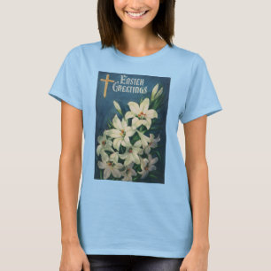 T-shirts Lírios de Páscoa, Páscoa Religiosa Vintage