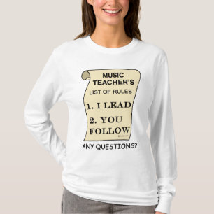 T-shirts Lista do professor de música de regras
