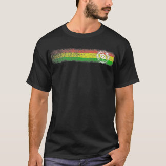 T-shirts Listras da reggae de Rasta com estrela e cruz