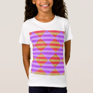 T-shirts Listras, diamantes, teste padrão do ponto por