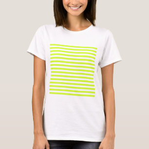 T-shirts Listras finas - brancas e amarelo fluorescente