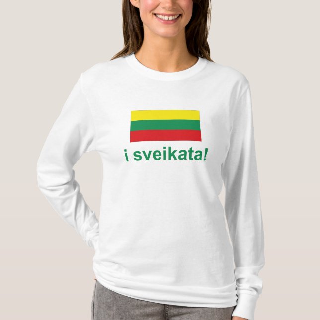 T-shirts Lithuania mim sveikata! (Elogios!) (Frente)