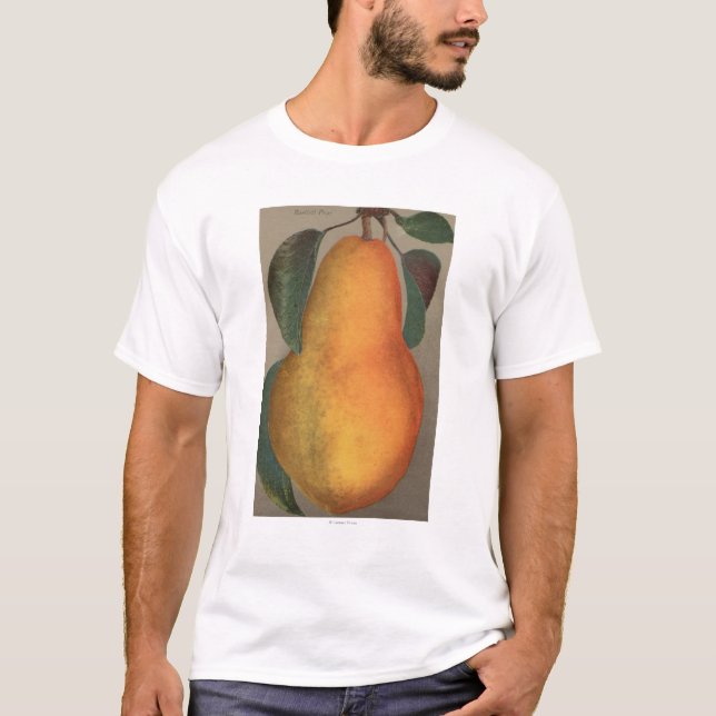 T-shirts Litografia de Chromo da fruta da pera de Bartlett (Frente)