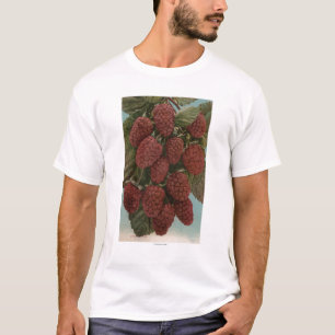 T-shirts Litografia de Chromo da fruta de LoganberriesState