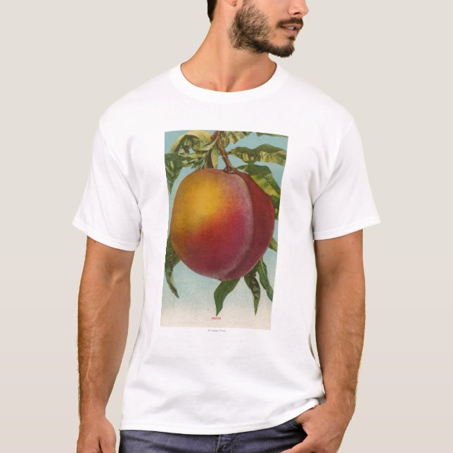 T-shirts Litografia de Chromo da fruta de PeachFruitState (Frente)