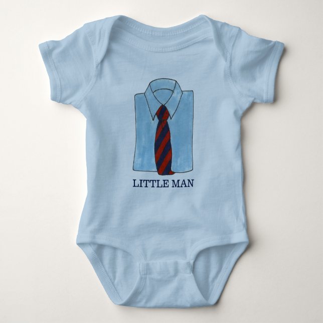 T-shirts Little Man Blue Shirt Tie Menswear Fashion Boy (Frente)