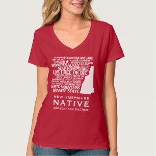 T-shirts Livres vivos do nativo de New Hampshire ou morrem