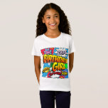 T-shirts Livro de BD da Birthday Girl<br><div class="desc">Pow! Uau! É a garota de aniversário! presente de aniversário no estilo dos quadrinhos divertidos para o seu aniversário de super-heróis favorito.</div>