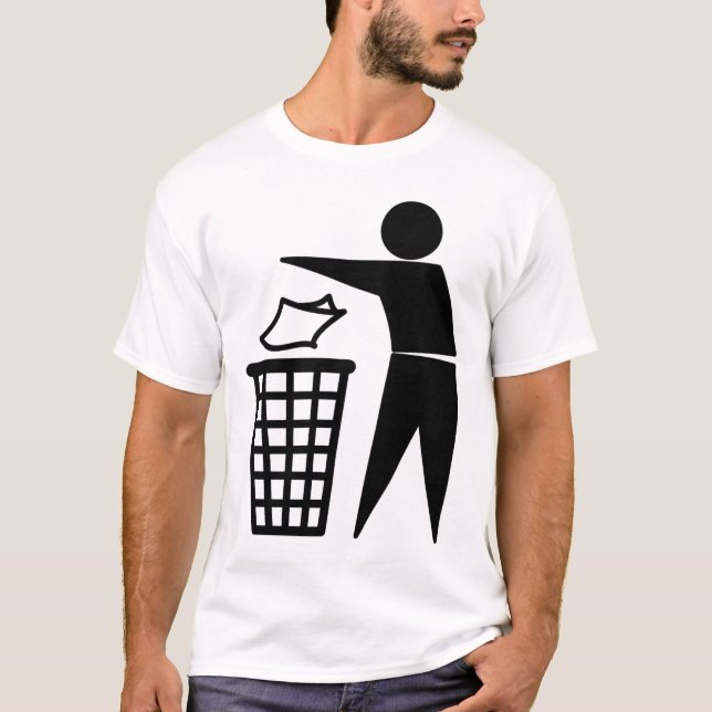 T-shirts Lixo de Papel do Homem de Lixo (Frente)
