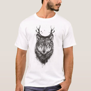 T-shirts Lobo dos cervos (preto e branco)