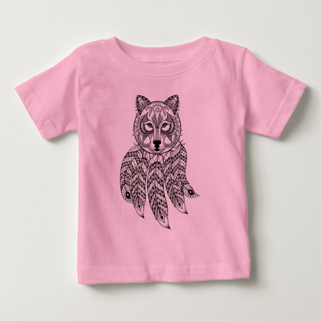 T-shirts Lobo inspirado com Dreamcatcher (Frente)