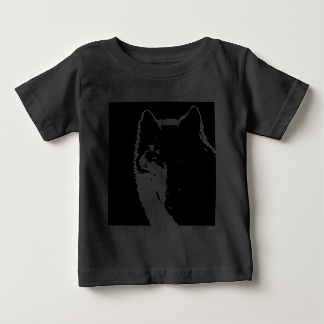 T-shirts Lobo Negro e Branco (Frente)