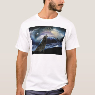 T-shirts Lobo que urra na lua