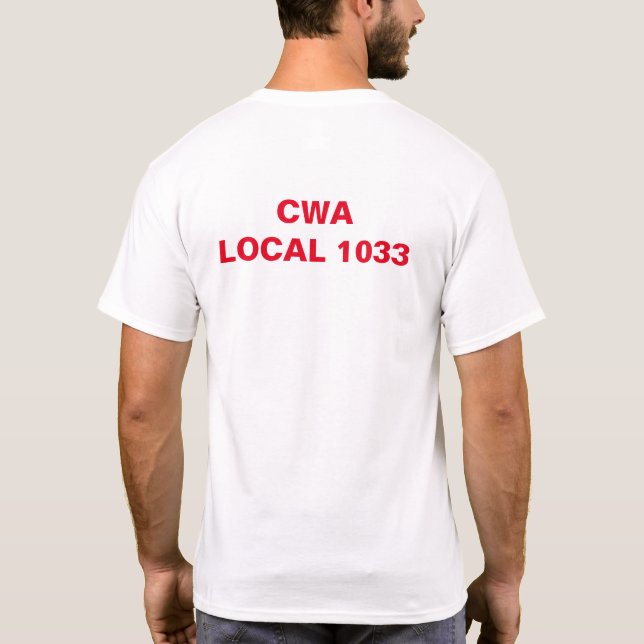 T-shirts Local 1033 de CWA, união de New-jersey (Verso)